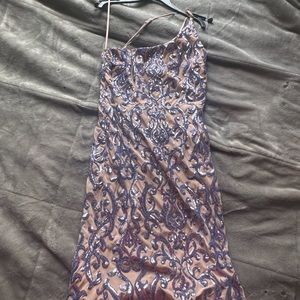 windsor purple sequin swirl homecoming dress